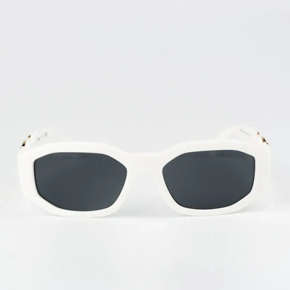 NEW Versace VE4361 401/87 Medusa Biggie White Grey Rectangle Unisex Sunglasses